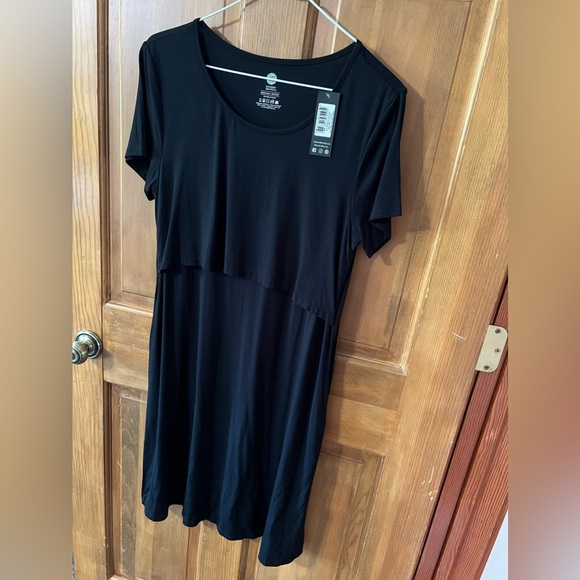 Eleanora Bamboo Maternity & Nursing Dress, Medium(6-8), Black - Picture 4 of 8